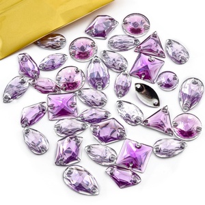OLeeya Vente en gros de cristaux de couture en résine à dos plat, formes variées, 20, 50 ou 100 pièces, à coudre pour accessoires vestimentaires - Product Image 5