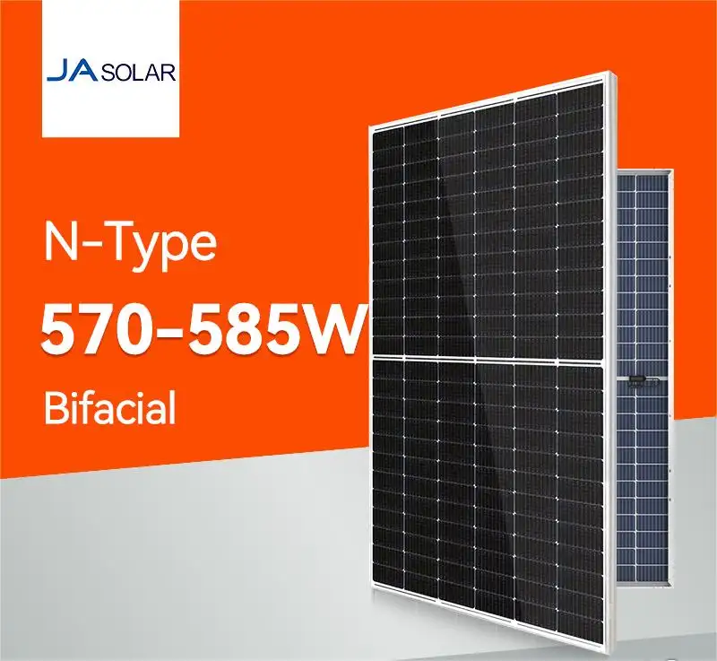 JA năng lượng mặt trời deepblue 4.0 N loại kính đôi tấm pin mặt trời 580W 575W 570W 560W mô-đun hai chiều cho nhà máy Điện Mặt Trời