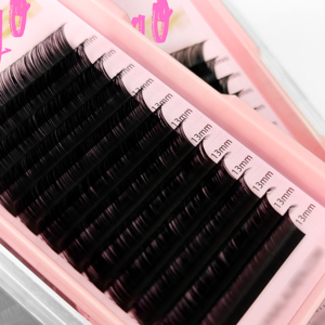Abonnie-Extensiones de pestañas Pbt coreanas, volumen mate, bandejas de pestañas negras Ultra mate, extensiones de pestañas de Cachemira de terciopelo rizado - Product Image 4