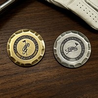 Marqueur de balle de golf en alliage de zinc, léger, durable, écologique, à bord concave, avec logo d'équipe personnalisé, accessoires de golf en gros