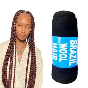 Vente en gros de fil brésilien en <span class=keywords><strong>laine</strong></span> marron foncé bon marché pour tresses africaines au crochet pour femme <span class=keywords><strong>afro</strong></span> - Product Image 1