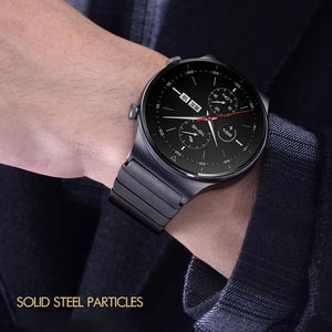 Cinturino in metallo da 22mm per <span class=keywords><strong>Huawei</strong></span> Watch <span class=keywords><strong>GT3</strong></span> <span class=keywords><strong>Pro</strong></span> Watch 3 46mm Honor Magic 2 Porsche Design bracciale in acciaio inossidabile con fibbia a farfalla - Product Image 6