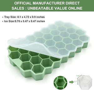 Bandeja de silicona apilable con diseño de panal de abeja, estilo gancho, de nuevo diseño y creativo, con 37 compartimentos, sin olor, altamente hermética y a prueba de fugas. - Product Image 5