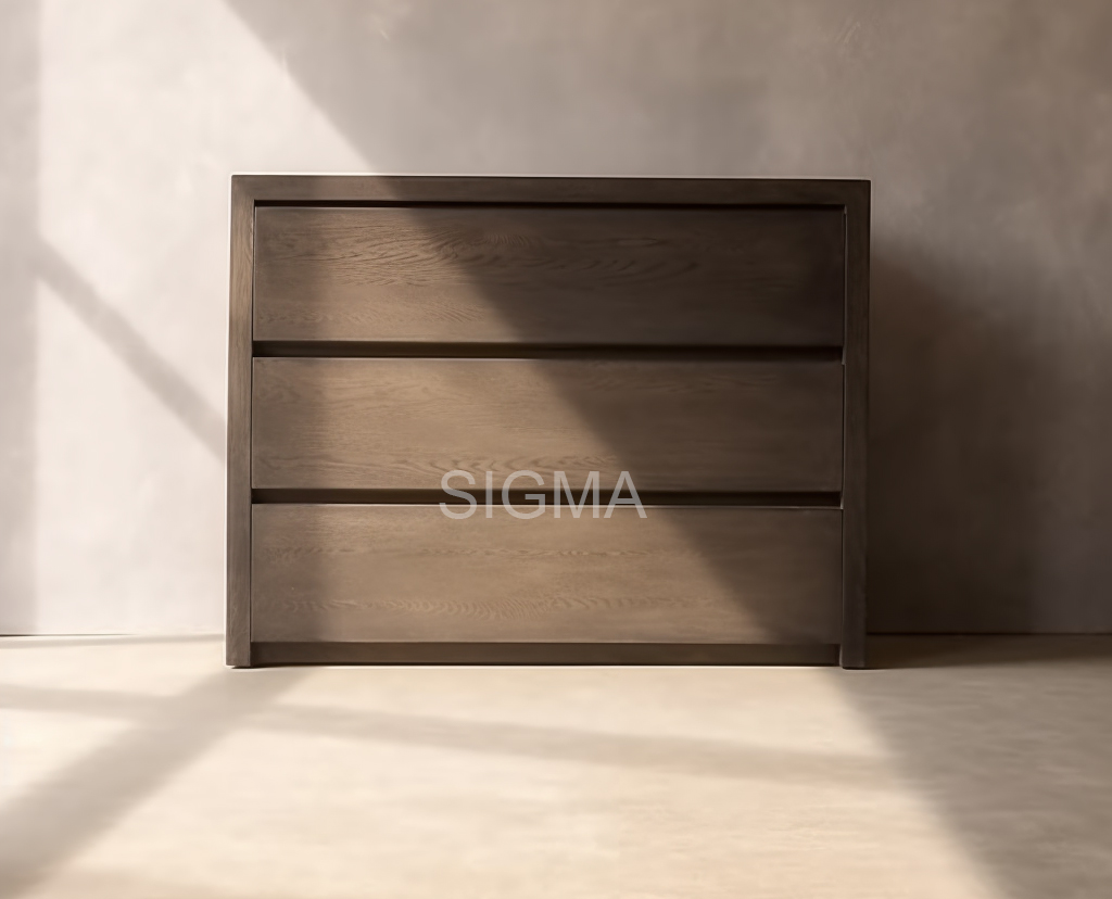High-end Teakwood handmade Luxury home indoor Furniture Modern style Unit Cabinet 3-Drawer Bedside Table Nightstand
