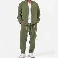 Mode hommes Cardigan vestes + pantalons ensembles de vêtements de sport hommes solide survêtement Sport costume survêtement décontracté hommes survêtements 5 couleurs