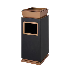 Modern <b>Square</b> Stainless Steel Ashtray <b>Bin</b> With Trash Can For Hotel Lobby GPX-240 - Product Image 4