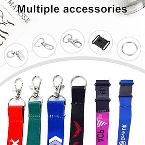 Hochwertiges Personalisiertes Maßgefertigtes Polyester-Jacquard-Halsband Abnehmbares Logo Seiden-Gewebtes Besticktes Schlüsselband mit Schlüsselring - Product Image 4