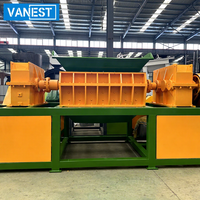 Máquina trituradora automática de neumáticos de coche VANEST, línea de producción, papel Industrial, hierro, aluminio, máquina trituradora de neumáticos de doble eje