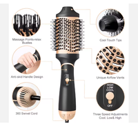 Brosse à air chaud professionnelle 1000W 110/240V, 3 réglages de chaleur, poils en nylon, sèche-cheveux démêlant pour la maison et le salon