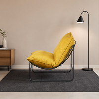 Fauteuil d'appoint rembourré en mousse haute résilience, revêtement en velours résistant à l'usure, chaise individuelle pour l'ameublement intérieur de condo