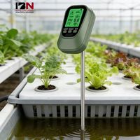 Moniteur de sol 4-en-1 IBN - Thermomètres - pH - Humidité - Température - Intensité lumineuse - Détecteur de test du sol - Alimenté par piles - Affichage LCD