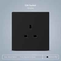 Prise murale USB nordique noire 13A avec interrupteur pour Hong Kong et Macao, charge rapide TYPE-C, interrupteur et prise standard britannique