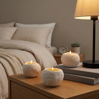 Décor de maison en forme de boule, personnalisé, à petite rainure, cire de soja, porte-bougie parfumé, Unique, en céramique