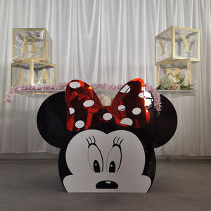 Mostrador de Barra Mini Personalizado Moderno de PVC Acrílico, Mesa de <span class=keywords><strong>Minnie</strong></span> Mouse, Soportes para Tartas para Bodas y Eventos - Product Image 1