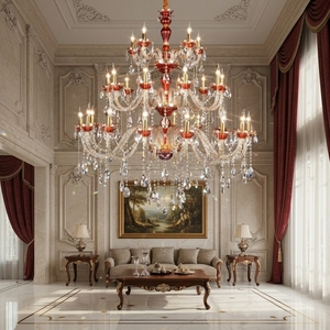 Lámpara de Araña de Cristal Europea Moderna, Lámpara Colgante Decorativa para Sala de Estar, Comedor, Dormitorio, Bodas, Iluminación Interior del Hogar - Product Image 1