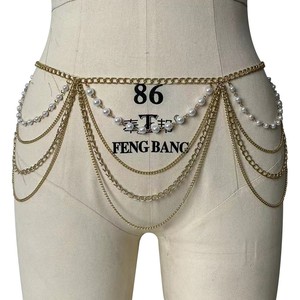 Chaîne de taille vintage rétro minimaliste sexy en métal pour <span class=keywords><strong>femme</strong></span>, polyvalente, avec pampilles et perles, bijou de corps élégant pour fiançailles - Product Image 4