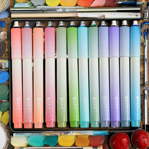 <span class=keywords><strong>2025</strong></span> <span class=keywords><strong>New</strong></span> Macarons Gradient colour <span class=keywords><strong>Highlighter</strong></span> Pen Set phim hoạt hình dễ thương với 4 Xiên Brush tip <span class=keywords><strong>Markers</strong></span> cho món quà - Product Image 2