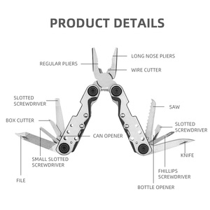 Pince multi-outils 13-en-1 Équipement <span class=keywords><strong>de</strong></span> survie portable Pince <span class=keywords><strong>de</strong></span> poche polyvalente pour la survie en plein air Camping Pêche Chasse - Product Image 2
