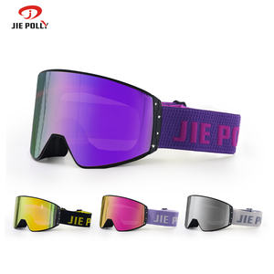 نظارات رياضية ثلجية فاخرة مضادة للضباب بشعار OEM مخصص وعدسات مغناطيسية خارجية ملونة بالضوء نظارات تزلج Otg معدات التزلج على الجل - Product Image 2