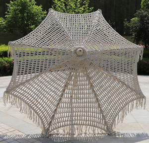 Новый современный уличный зонт-парасоль из макраме в богемном стиле для патио, пляжа, двора, отеля, парка - Product Image 3