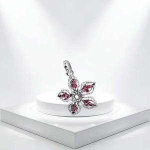 Novedad 2026: Abalorios de Plata 925 con Corazón Brillante, Cachorro, <span class=keywords><strong>Mariposa</strong></span>, Rosa, Tortuga, Flor Cangurera, Colgante DIY, Exquisita Joyería con Dijes - Product Image 6