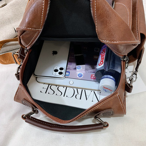 Sac à dos de voyage grande capacité en PU, style preppy rétro, nouvelle mode féminine, polyvalent, pour étudiantes - Product Image 3
