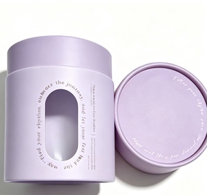 Boîte cylindrique écologique personnalisée avec fenêtre, idéale pour les parfums, les crèmes pour le visage et les produits de beauté - Product Image 1