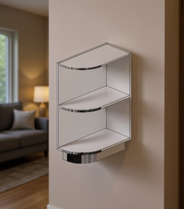 Mensola da parete Sunique 33x15x85 cm, scaffale portaoggetti in plastica a tre livelli, design minimalista per l'organizzazione del soggiorno - Product Image 2