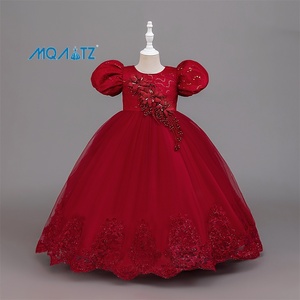 MQATZ Nuovo Vestito <span class=keywords><strong>da</strong></span> Festa per <span class=keywords><strong>Bambini</strong></span>, Abito Formale Floreale in Raso per Bambine, Abbigliamento Estivo per <span class=keywords><strong>Bambini</strong></span> DAAC206 - Product Image 1