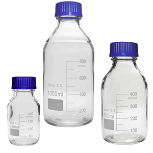 Frasco de Laboratorio Azul, Botella de Reactivo Graduada, Recipiente de Almacenamiento con Tapa de Rosca, Frasco Redondo de Laboratorio - Product Image 1
