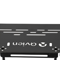 Table de camping pliable en fer noir moderne avec hauteur réglable, mobilier de pique-nique portable pour l'extérieur