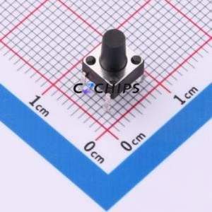 J1L0903110 Tactile Switch Through hole Component (THT)-4P,6x6mm Switch Single Pole Single Throw Round Button 2.6N 6mm - Product Image 1