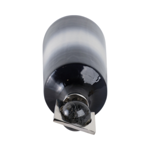 Vaso in vetro conico con coperchio in pietra e metallo per decorazioni floreali da soggiorno, pezzo d'accento. - Product Image 6