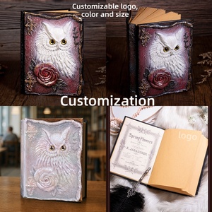 Carnet Hibou Vintage 3D Resine Journal Livre Magique Antique Fait Main Feuilles Mobiles Classeur A5 Cadeau Pour Elle Femmes - Product Image 1