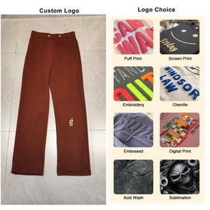Clothing Manufacturer Puff Print <b>Vintage</b> Unisex Pants Custom Logo French Terry <b>Trousers</b> 500 GSM Heavyweight Acid Wash Sweatpants - Product Image 2