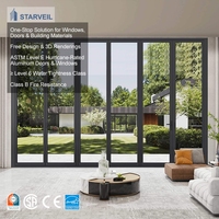 Porte pliante moderne en aluminium de Foshan avec double vitrage trempé, étanche, pour usage extérieur dans les villas, les patios et les balcons