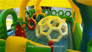 Château gonflable de saut gonflable, Long, en PVC, vert, avec Course d'obstacle, pour enfants - Product Image 6
