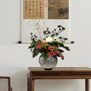 Nouvelles décorations de style chinois, plantes et arrangements floraux simulés pour hôtels, restaurants, hall d'entrée, <span class=keywords><strong>fleurs</strong></span> en pot - Product Image 6