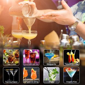 Camol Ensemble de 32 pièces pour shaker Boston, outils de <span class=keywords><strong>bar</strong></span> en acier inoxydable, comprenant doseur, pinces à glace, pilon, passoire, pailles et brosses - Product Image 6