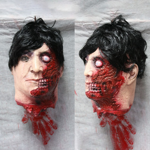 Mascarilla de látex para Halloween, máscara de Horror para fiesta, disfraz de Cosplay con chaleco, cubierta facial de látex realista - Product Image 5