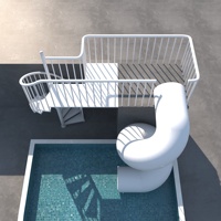 Escalier en colimaçon d'évacuation incendie extérieur personnalisé, escalier en colimaçon de piscine DIY avec toboggan, marches extérieures, toboggan d'escalier
