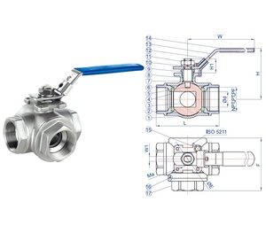 S20C EN10213หล่อเหล็กคาร์บอน ASTM A216 WCB 4WAY 3WAY บอล5WAY แยกบอลวาล์ว shutoff ขัน Flanged CLAMP OEM รองรับ - Product Image 4