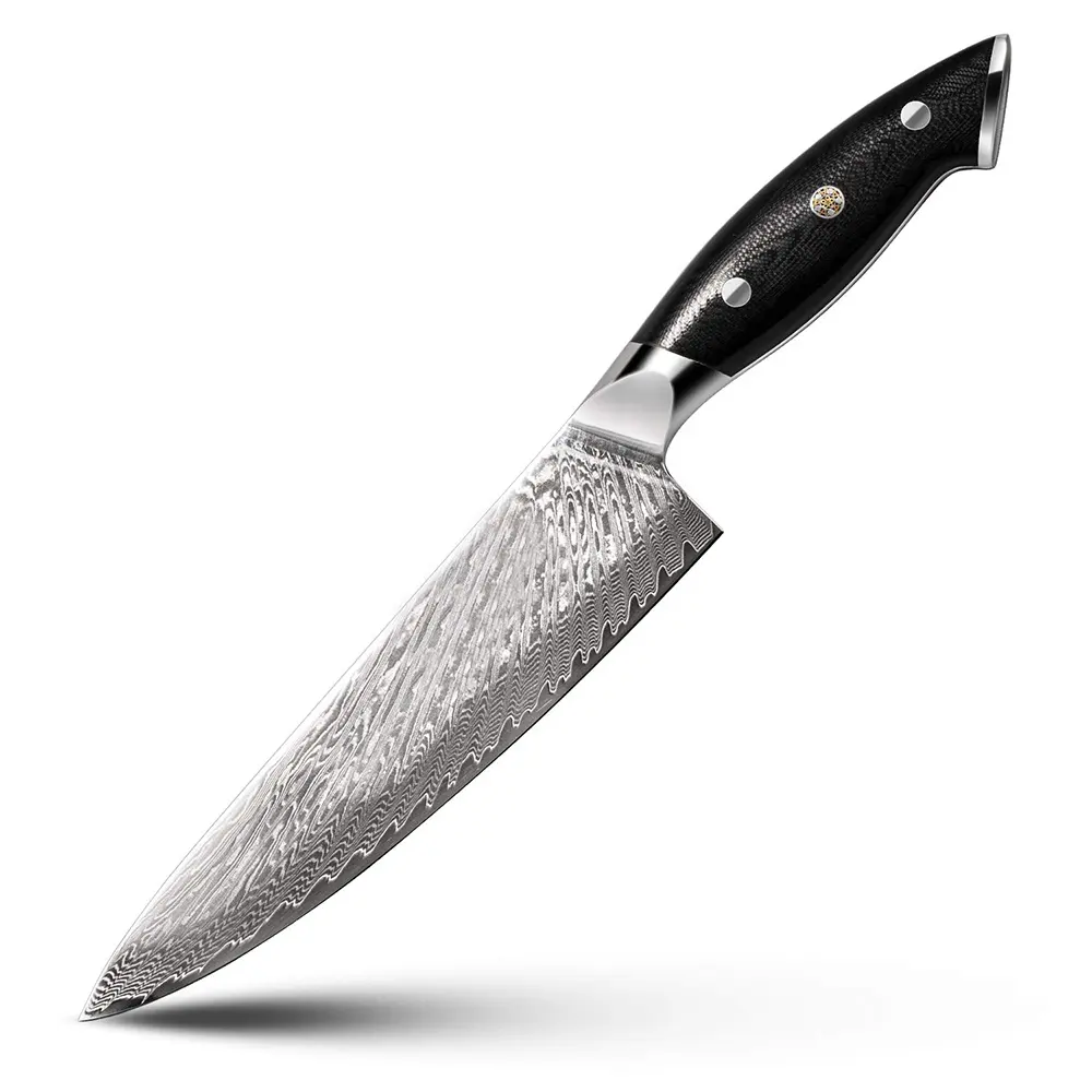 ホット製品G10ハンドル8インチキッチンシェフナイフプロvg10ダマスカス鋼ナイフ
