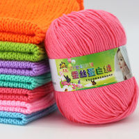 Vente flash, fil à tricoter et à crocheter à la main, 100g, 6 brins, mélange de coton et d'acrylique multicolore