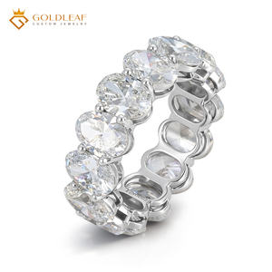 Bague de fiançailles de luxe personnalisée en or 18k 14k 10k avec diamant de laboratoire IGI 5-10 carats, ovale VVS VS DEF, Goldleafgem - Product Image 4