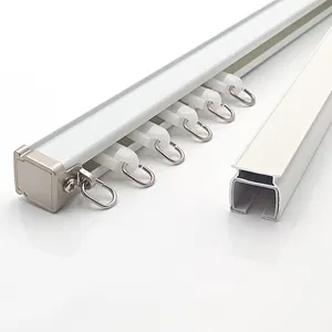 Aluminum Alloy Curtain Track Double Track Single Track Slide Rail Pulley Slide Rail Top Mount Side Mount