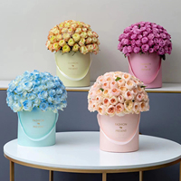 Boîtes rondes pour emballer des fleurs d'automne, boîte pour roses