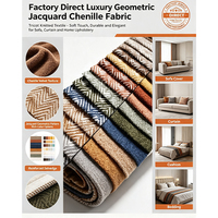 Tissu Jacquard Uni en Chenille Tricoté 100% Polyester Peluche Durable Résistant à l'Abrasion en HDPE pour Canapé - Vente en Gros