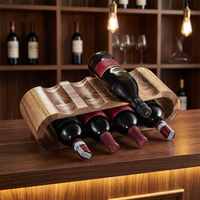 Porte-vin tournant en bois massif écologique, 8 bouteilles, support de présentation moderne en bois de manguier pour la maison et la cuisine