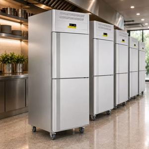 Congelador Vertical Comercial de Acero Inoxidable 0.8LG2, Gabinete Vertical de Doble Puerta con Ruedas Móviles HY-0.8LG2(2) - Product Image 1